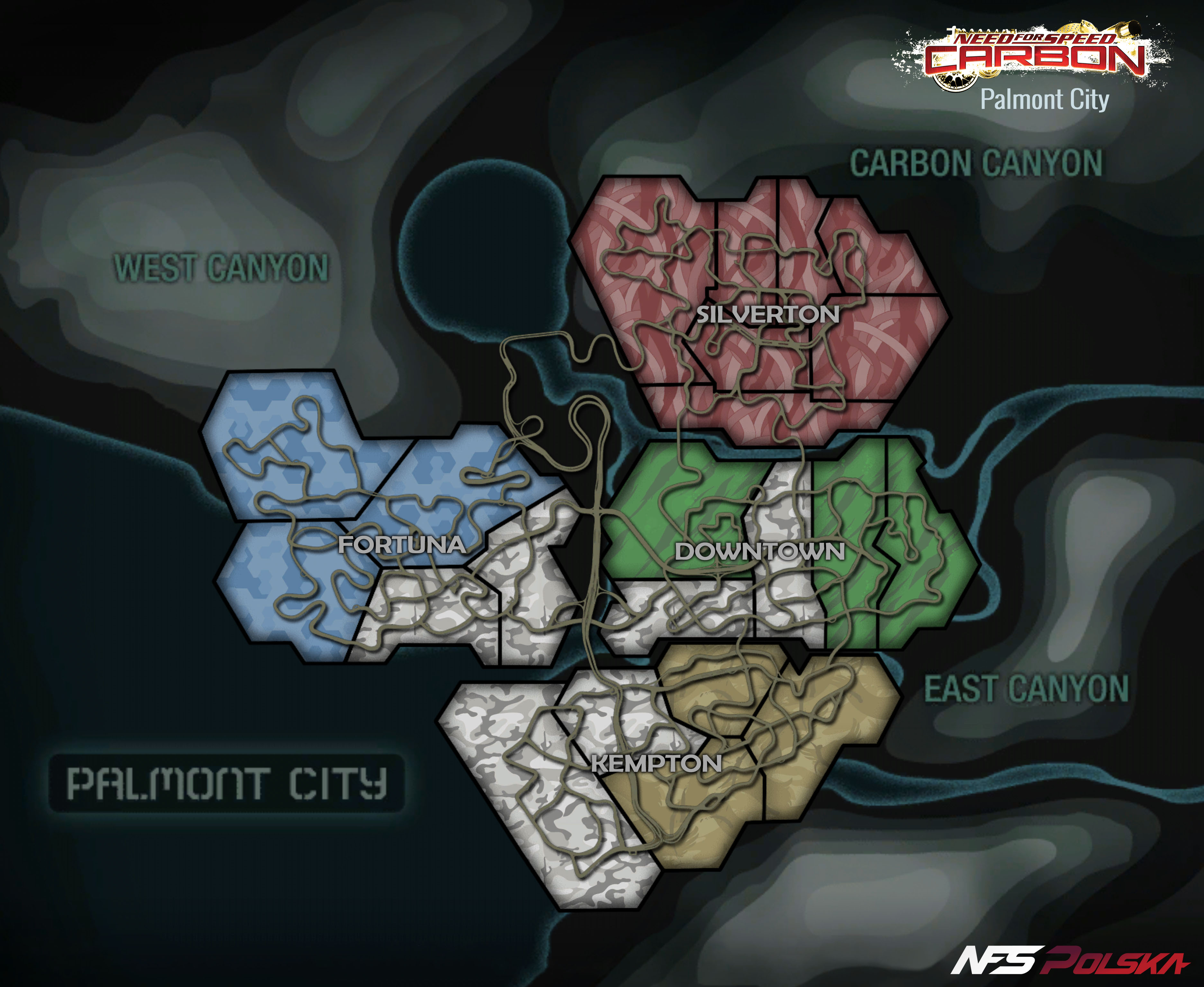 Mapa Palmont City - NFS - Need for Speed Carbon