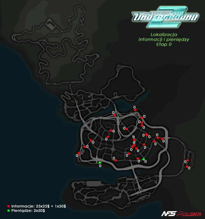 Карта скрытых гонок в nfs underground 2