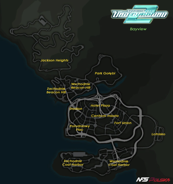 Mapa Bayview - NFS - Need for Speed Underground 2